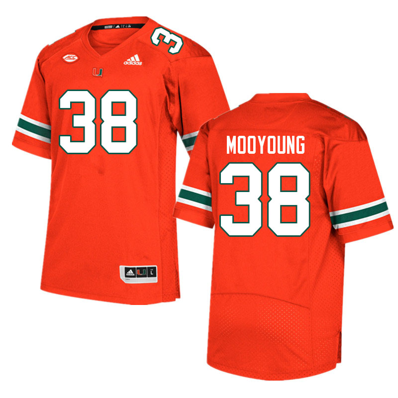Men #38 Myles Mooyoung Miami Hurricanes College Football Jerseys Sale-Orange
